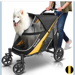Petbobi Stylish Yellow and Black Pet Stroller